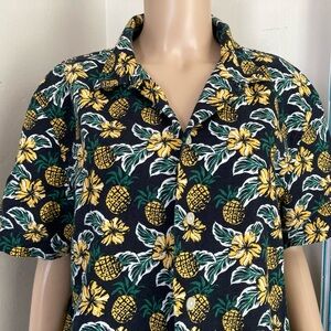 Men's Banana Republic Floral Pineapple Print Shirt Size Medium